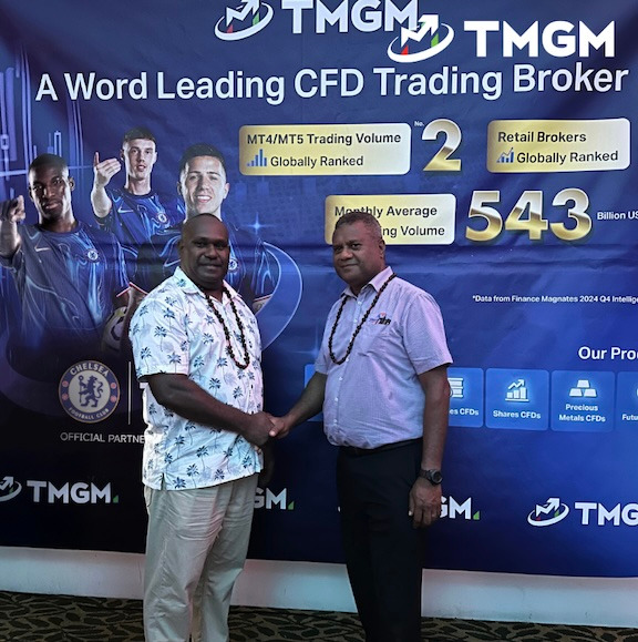 (L): TMGM Local Director, Johnny Wilson and (R): VFSC Commissioner, Branan KARAE.