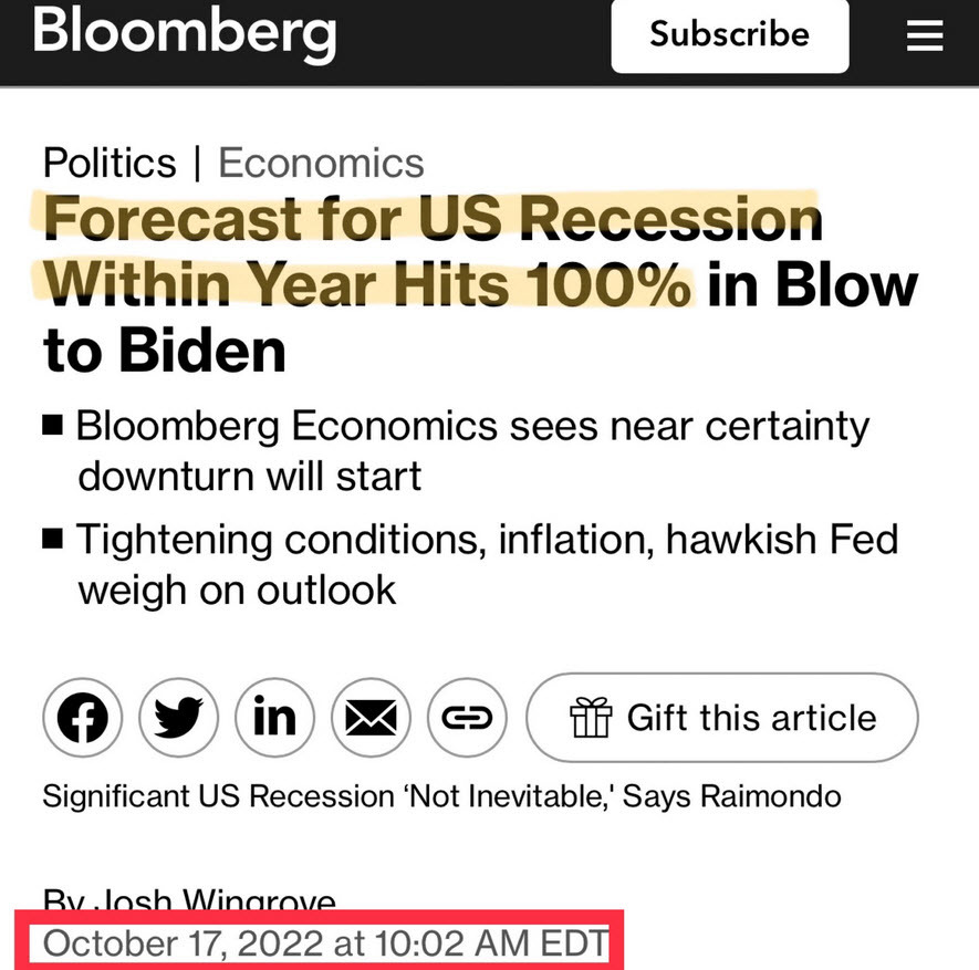 100 per cent recession