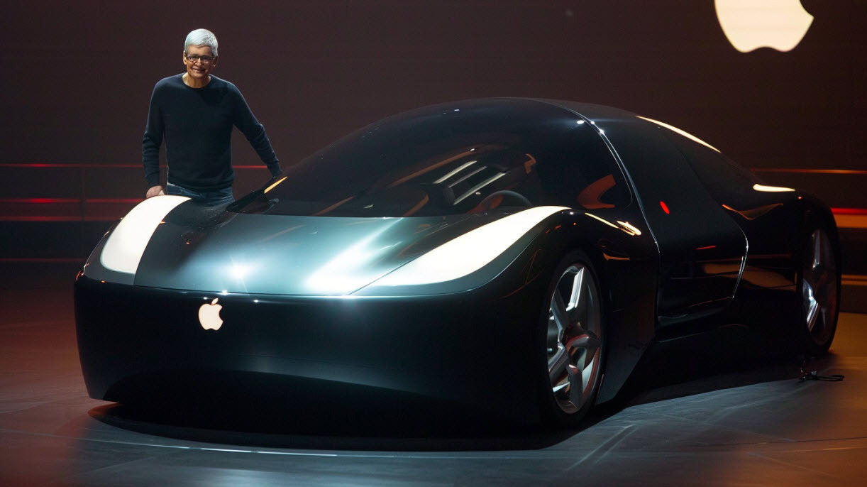 Apple car debut AI image