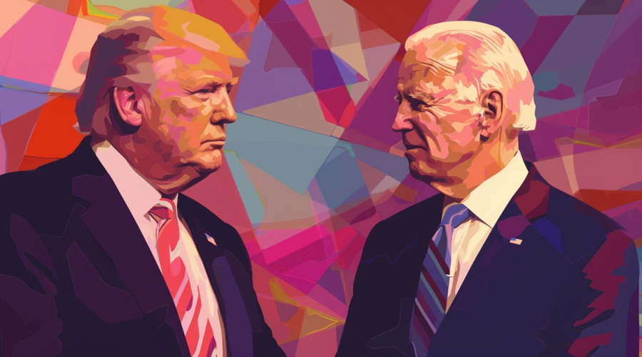 Biden Trump portrait