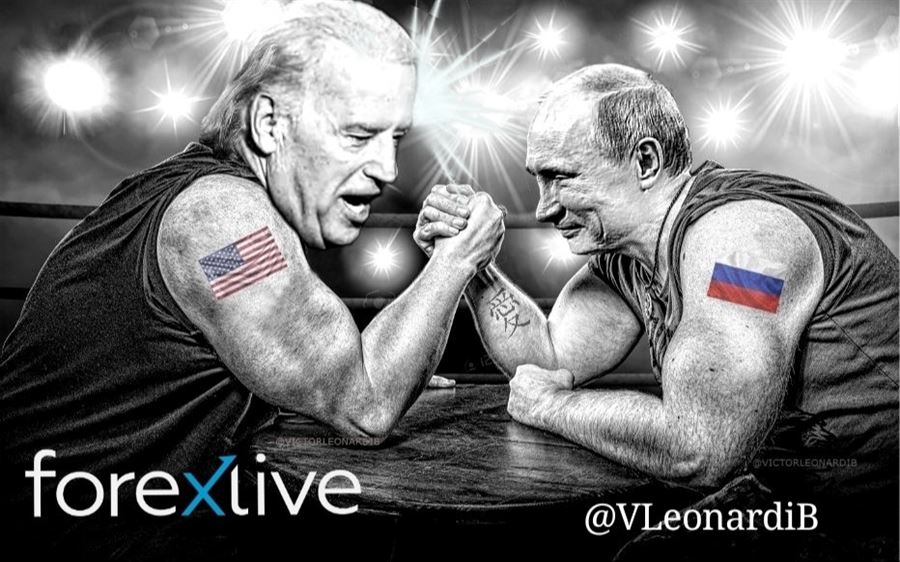 Biden arm wrestling Putin meme