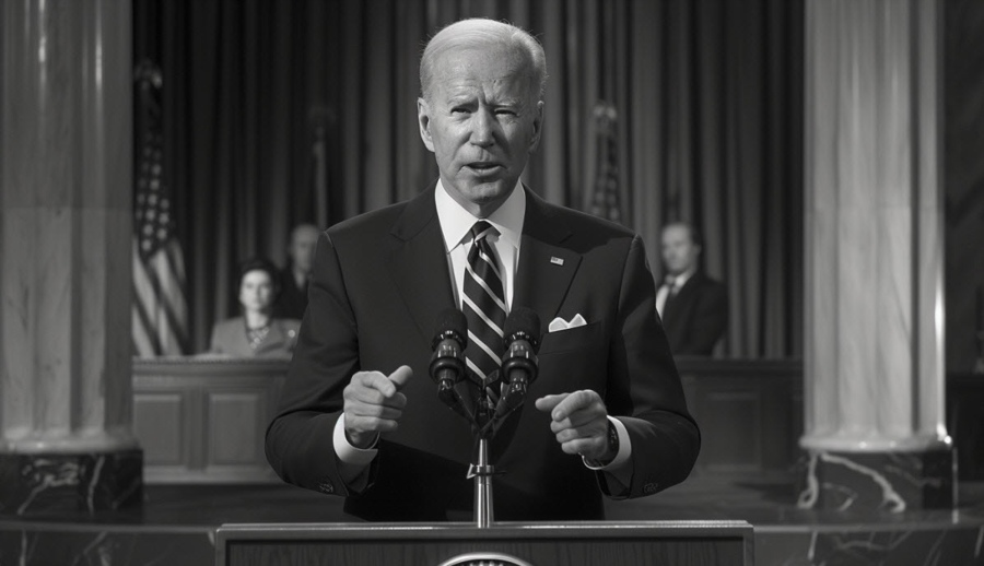 Biden presidential address 1950s AI image
