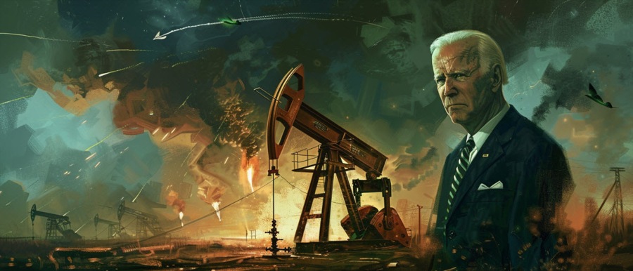Biden pumpjack war oil