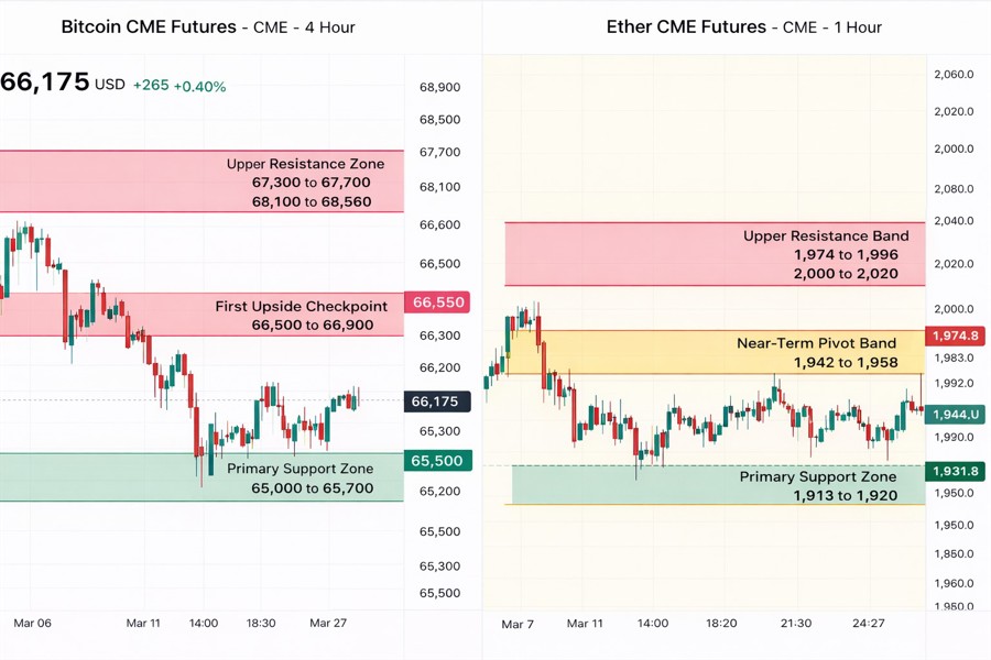 Bitcoin futures and Ether futures key price levels to watch
