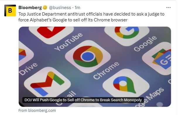 Bloomberg chrome aplhabet google 19 November 2024