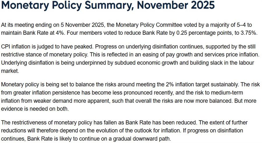 BoE statement