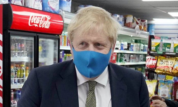 Boris Johnson in mask