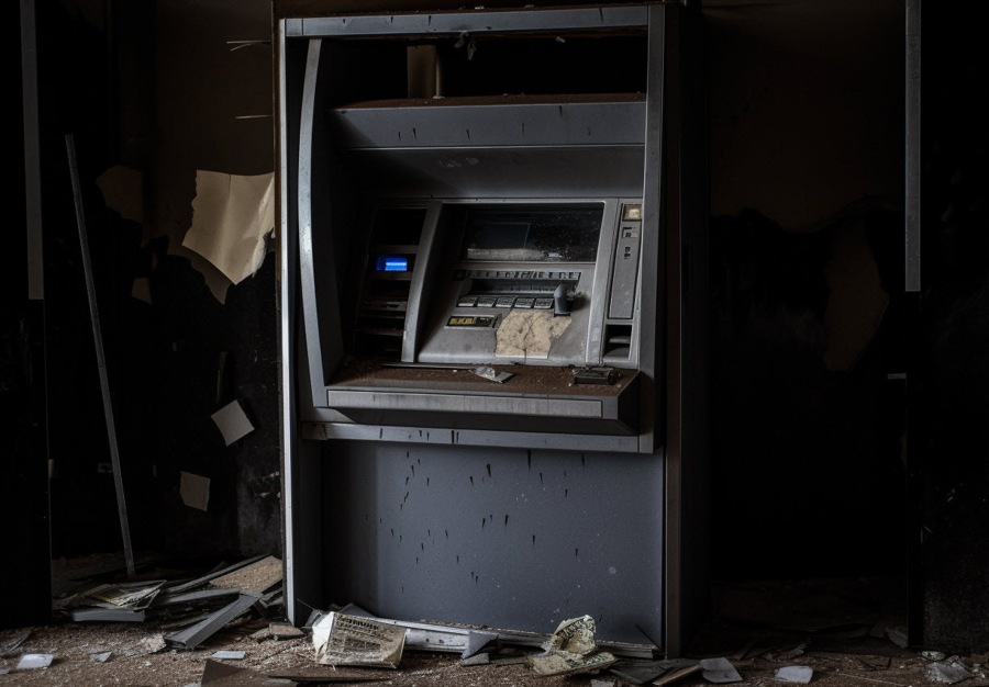 Broken ATM machine