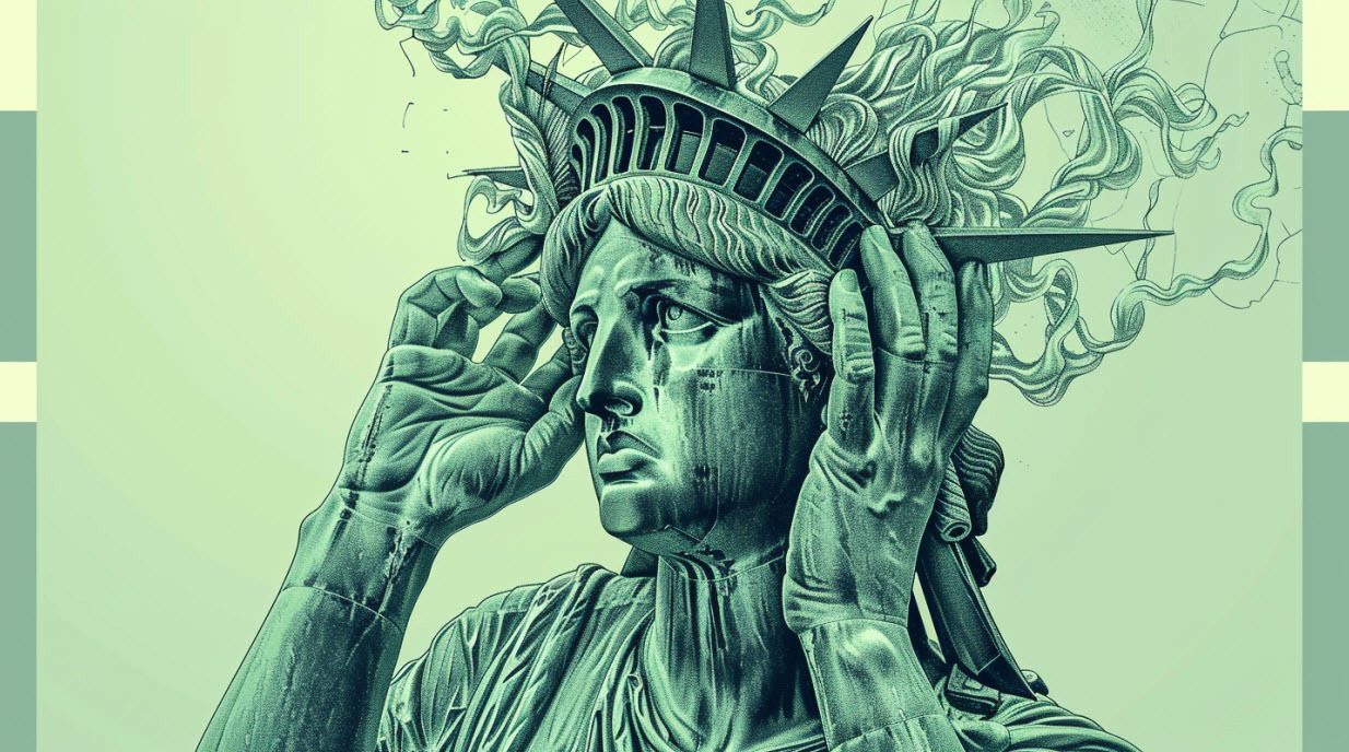 Confused statue of liberty