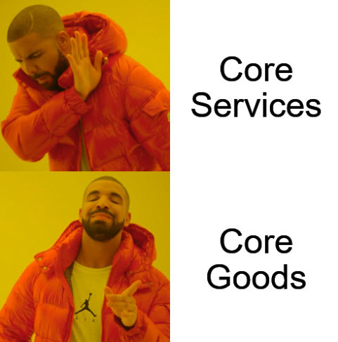 Core goods meme drake