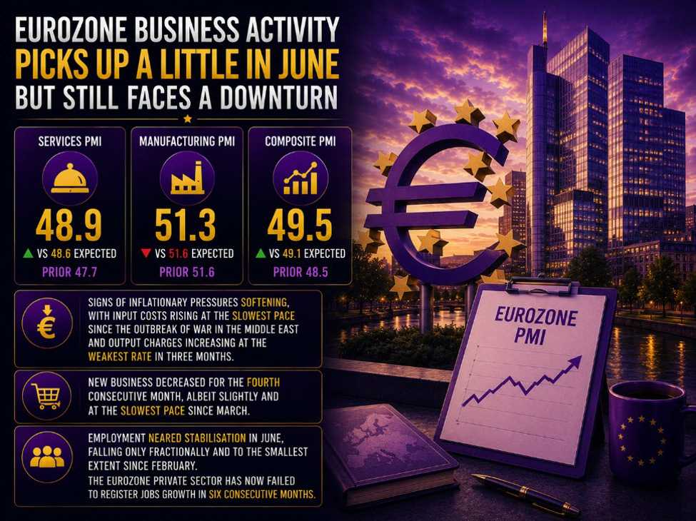 Eurozone business activity sees a slower downturn in June as price pressures cool slightly | investingLive
