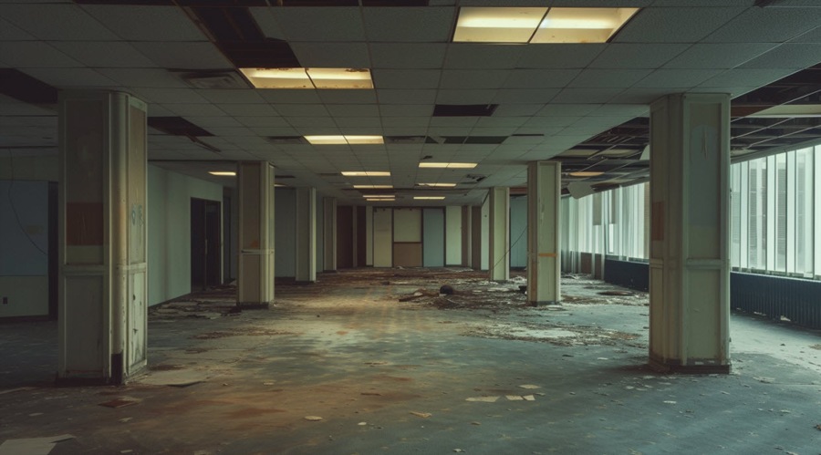 Empty office building CRE crisis