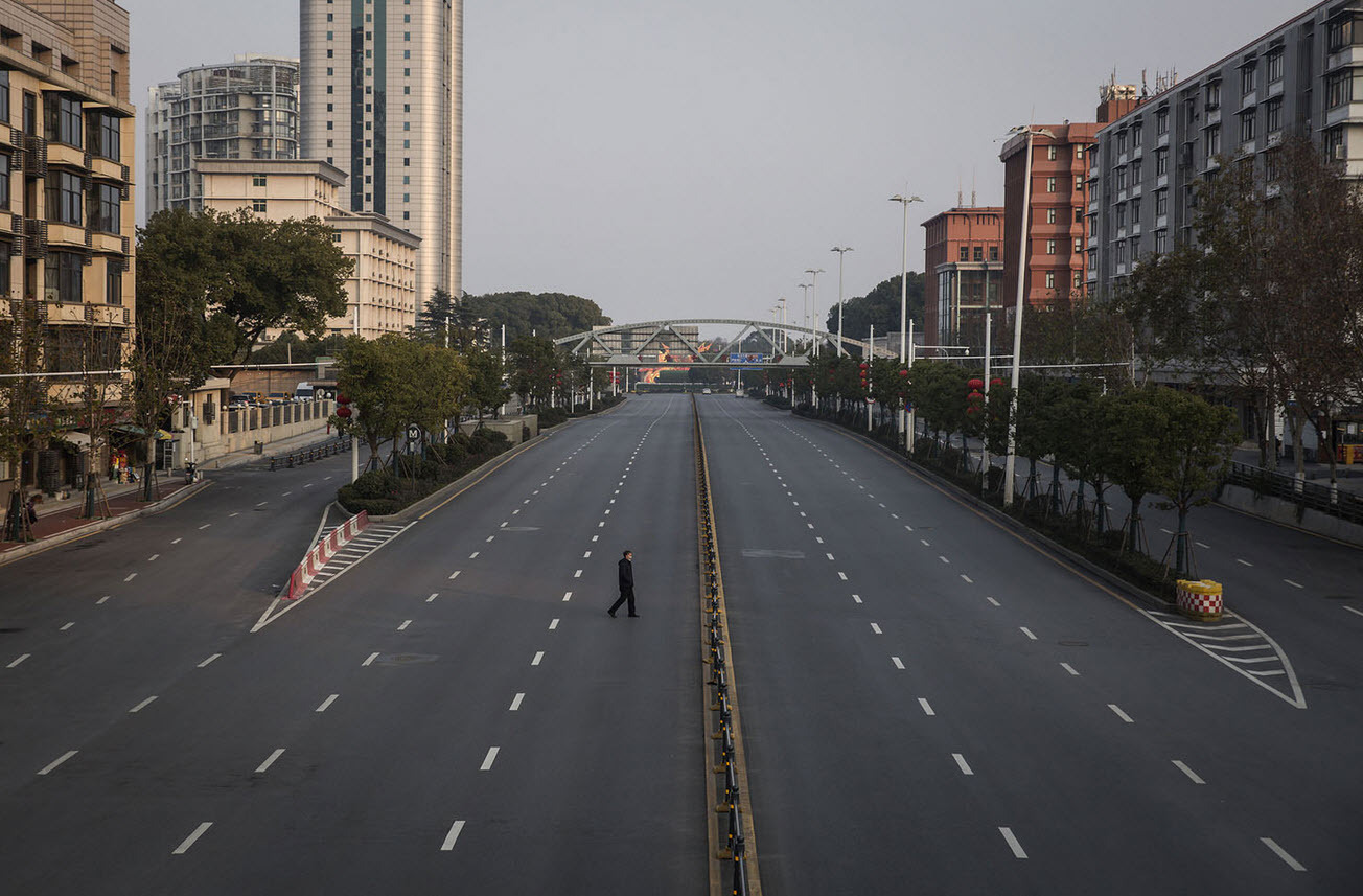 Empty street in China