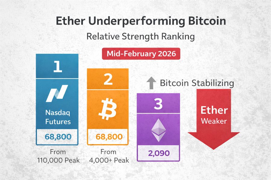 Ether Weaker than Bitcoin
