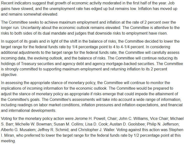 FOMC statement