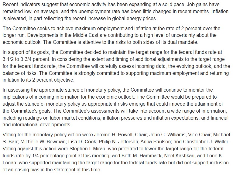 FOMC statement