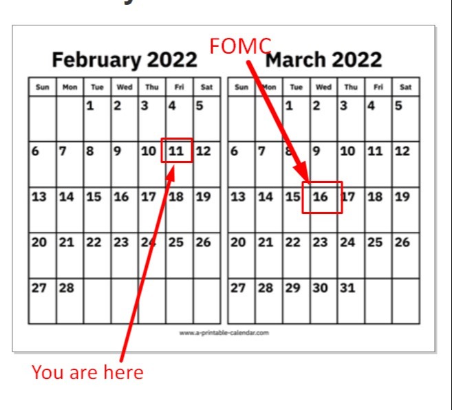 February march 2022 calendar