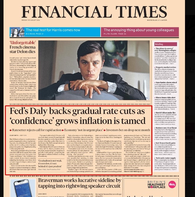 Financial Times Federal Reserve daly 19 August 2024 2