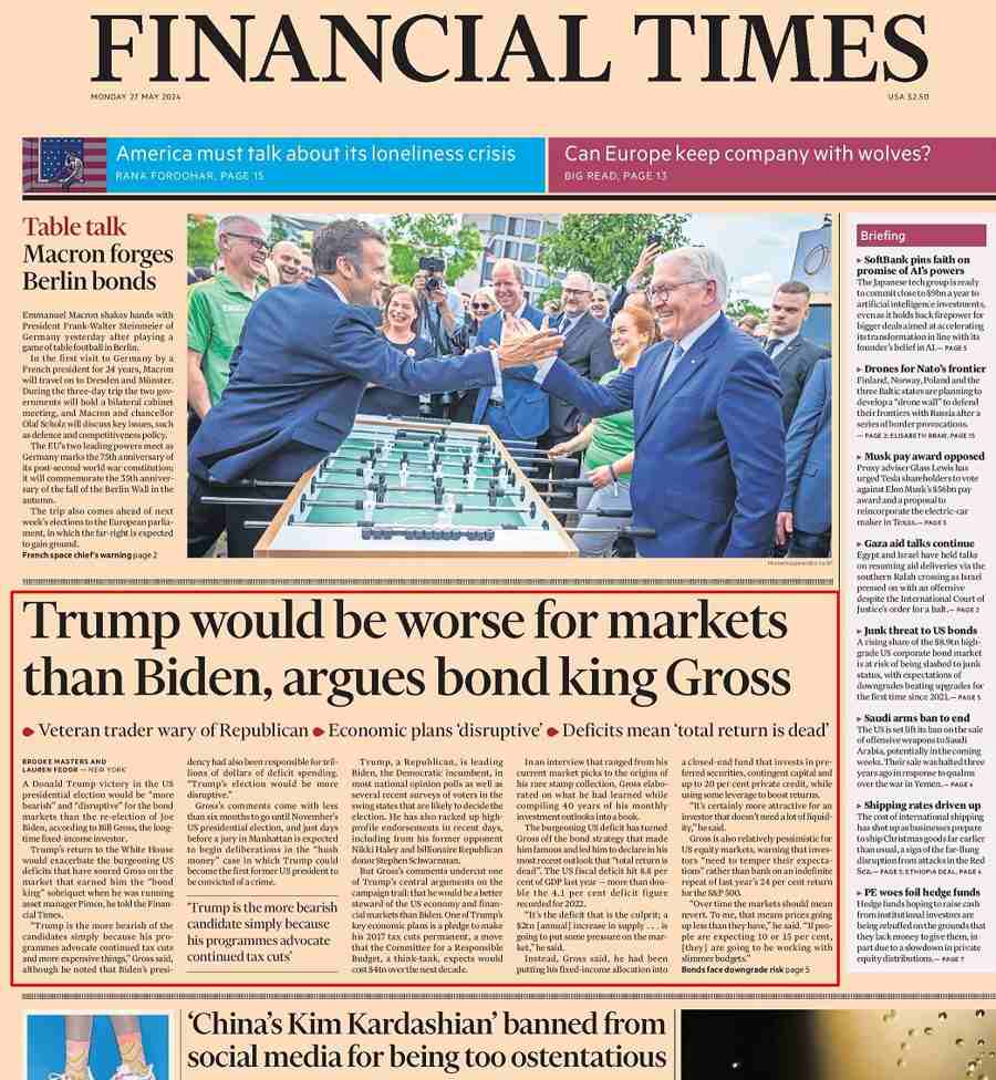 Financial Times gross trump bondsinterview