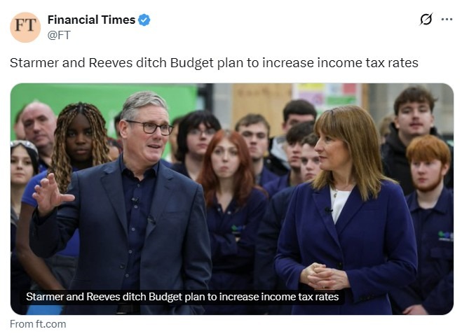 Financial Times uk budget income tax rates 14 November 2025 2
