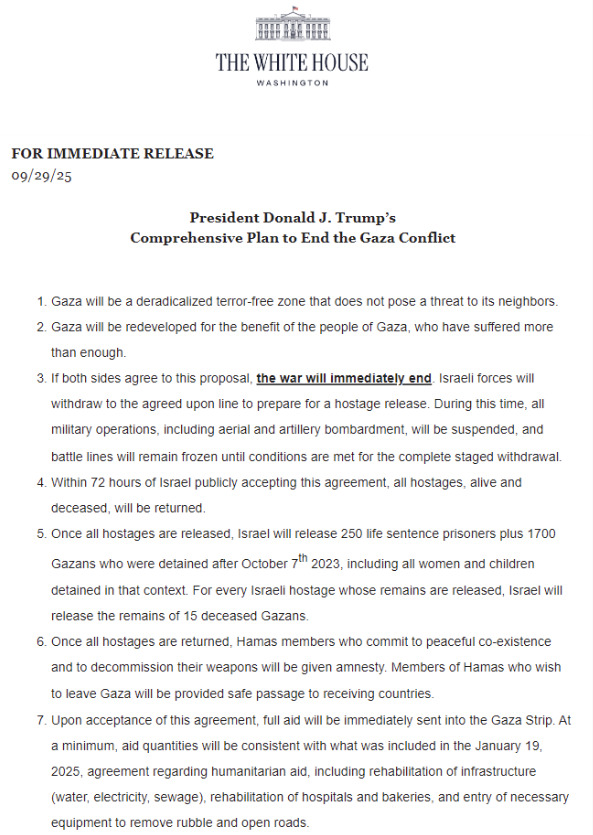 Gaza plan white house