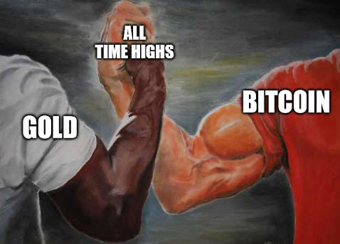 Gold and bitcoin meme