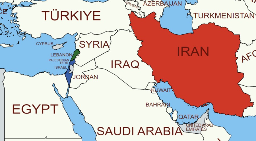 Israel Iran map