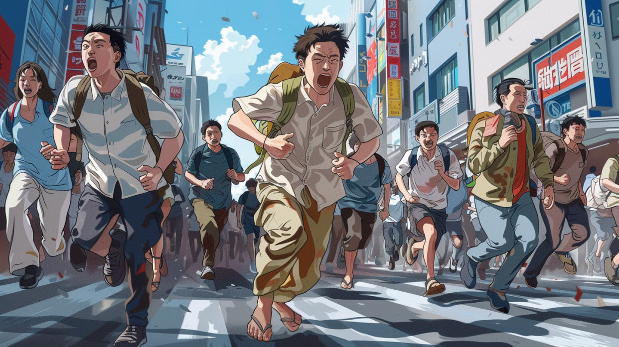 Japan earthquake cartoon
