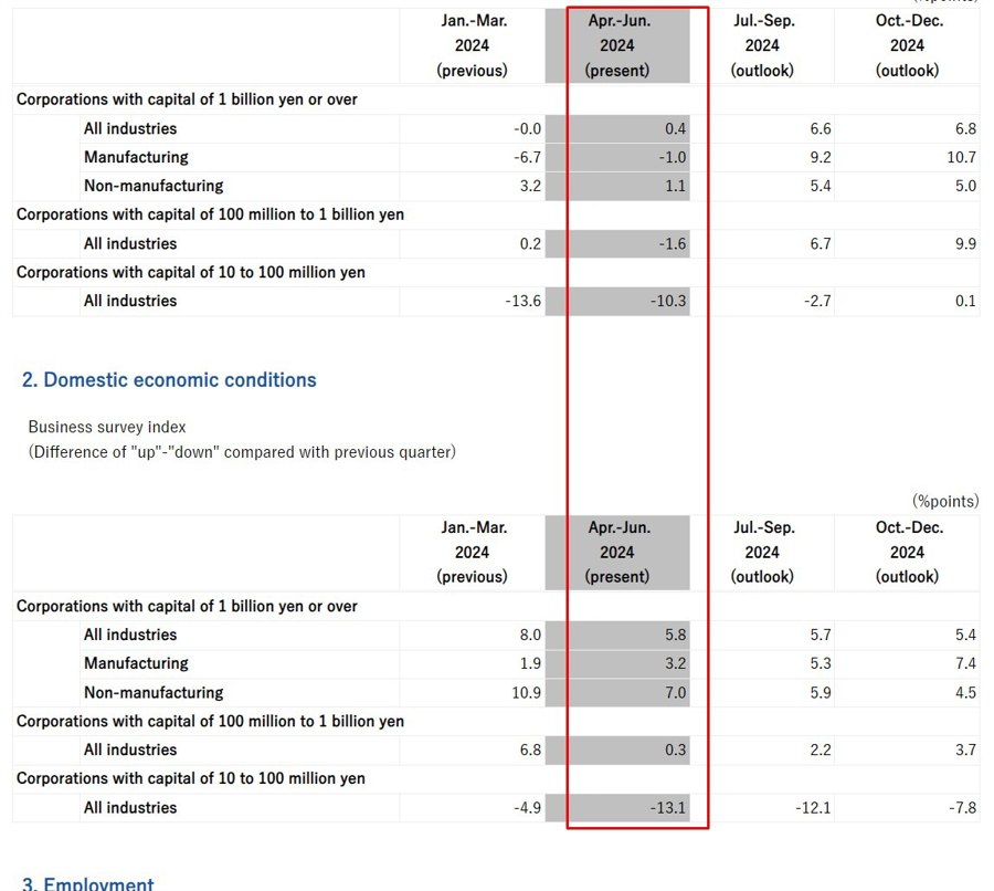 Japan q2 2024 business survey 13 June 2024 2