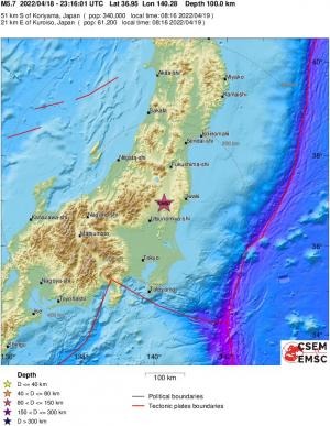 Japan quake 19 April 2022