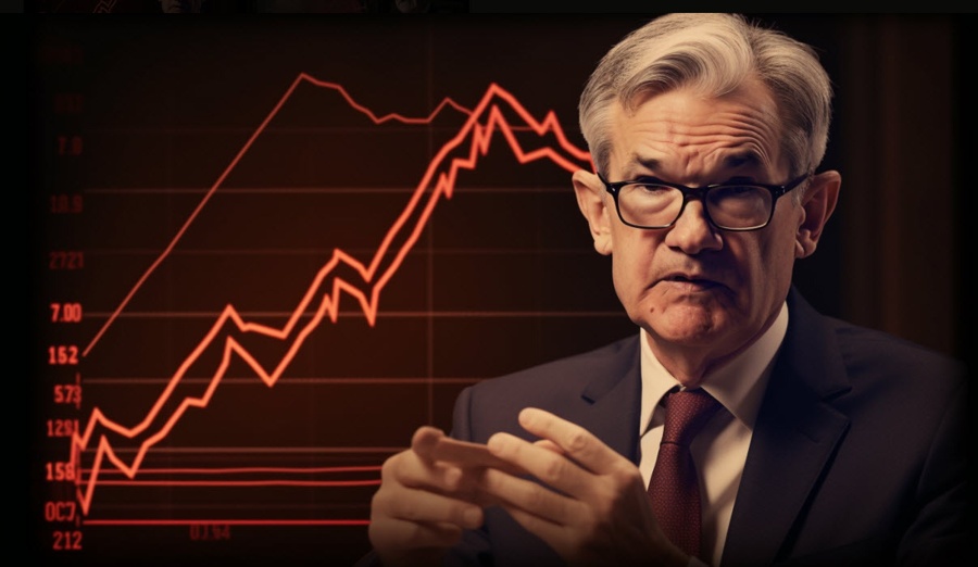 Jerome Powell AI art chart