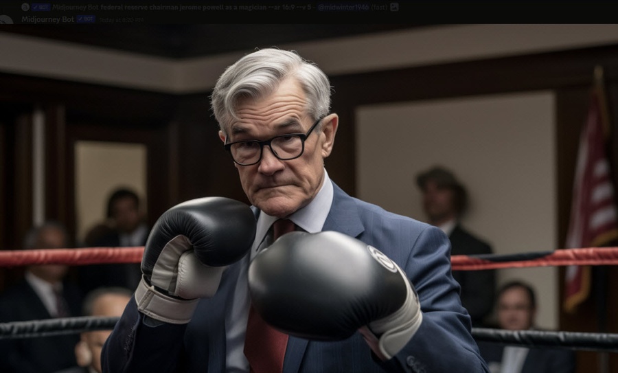 Jerome Powell as a boxer AI