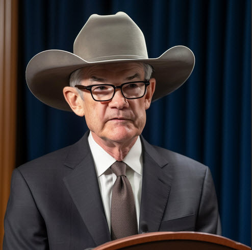 Jerome Powell cowboy hat AI image