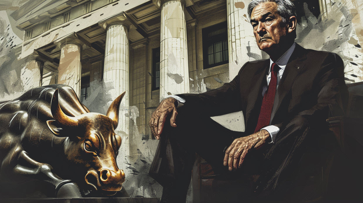 Jerome Powell with bull