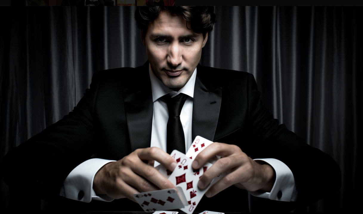 Justin Trudeau shuffling AI image