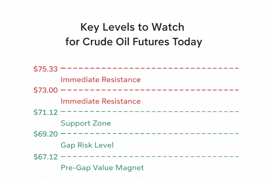 Key levels for crude oil futures today (to watch)