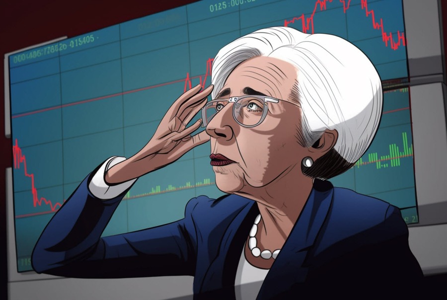 Lagarde worried cartoon