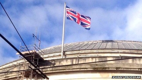 Misprinted Union UK flag in Manchester