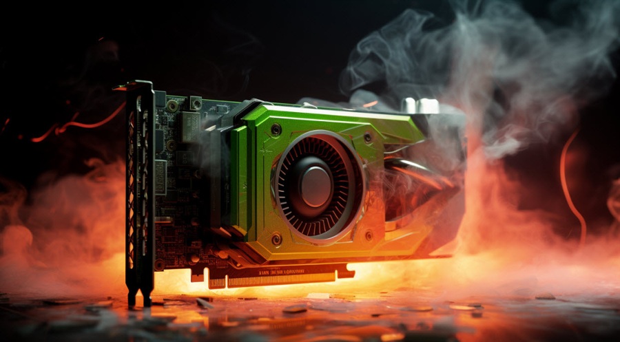 NVDA stock chip on fire