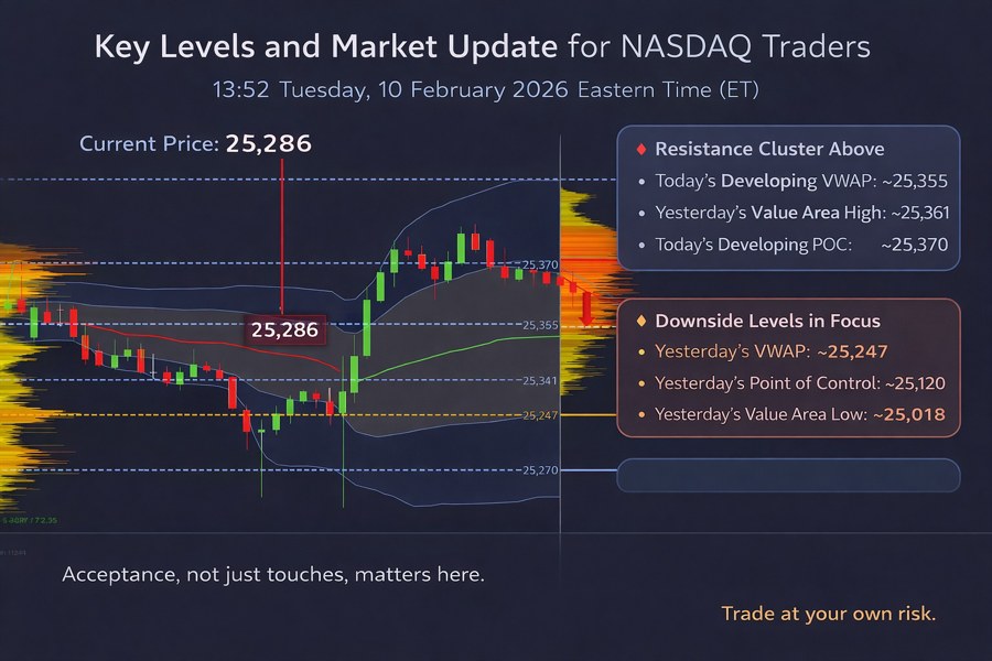New key levels for NQ analysis today 10 feb 2026