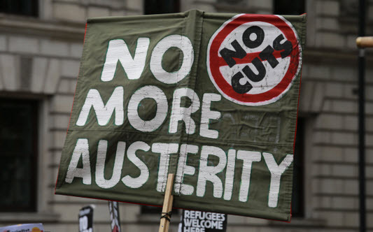 No more austerity sign