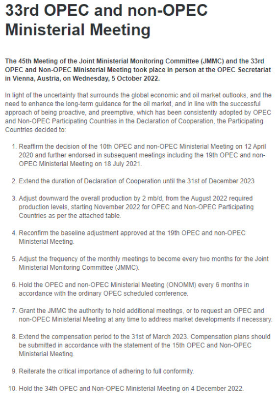 OPEC statement