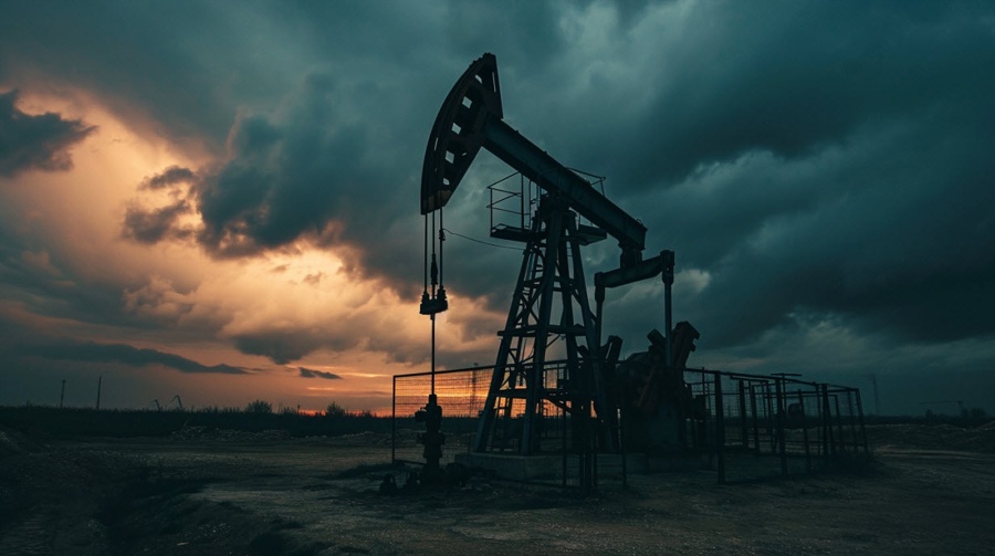 Oil pumpjack ominous