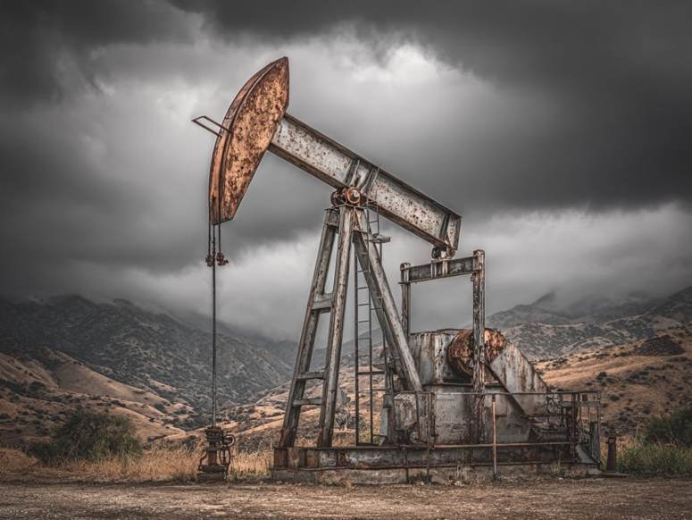 Oil pumpjack ominous