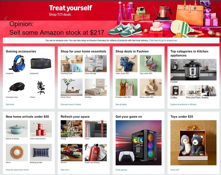 Opinion: Treat yourself to selling some Amazon stock