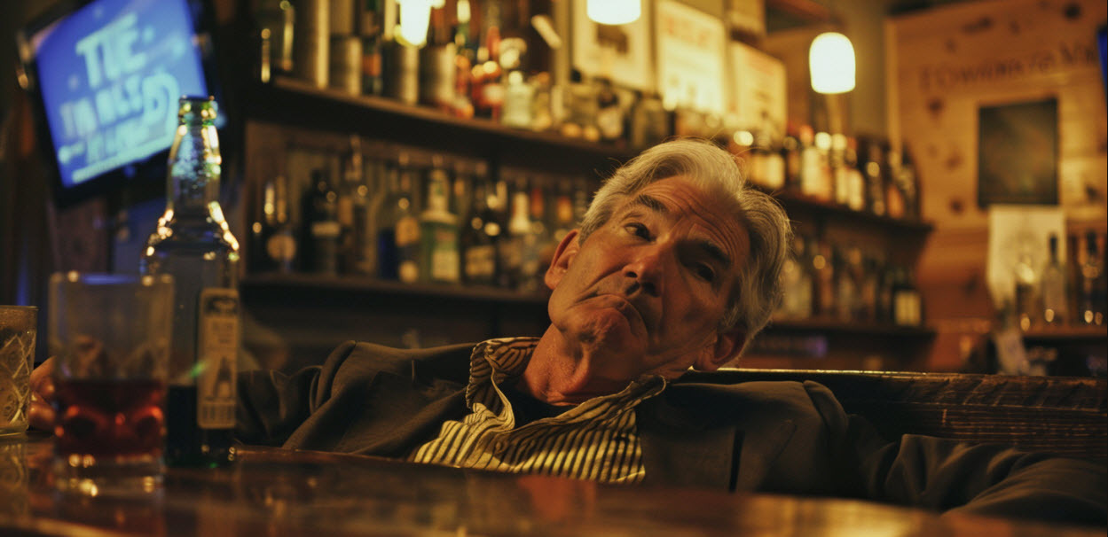 Powell at the bar AI image