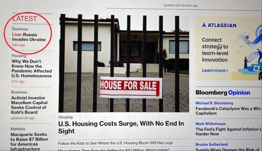 Russia invades Ukraine headline