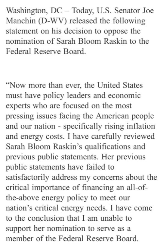 Statement on raskin