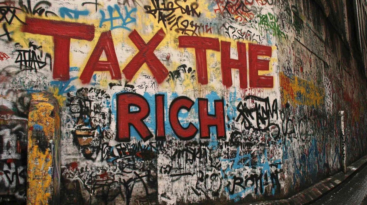 TAX THE RICH graffiti