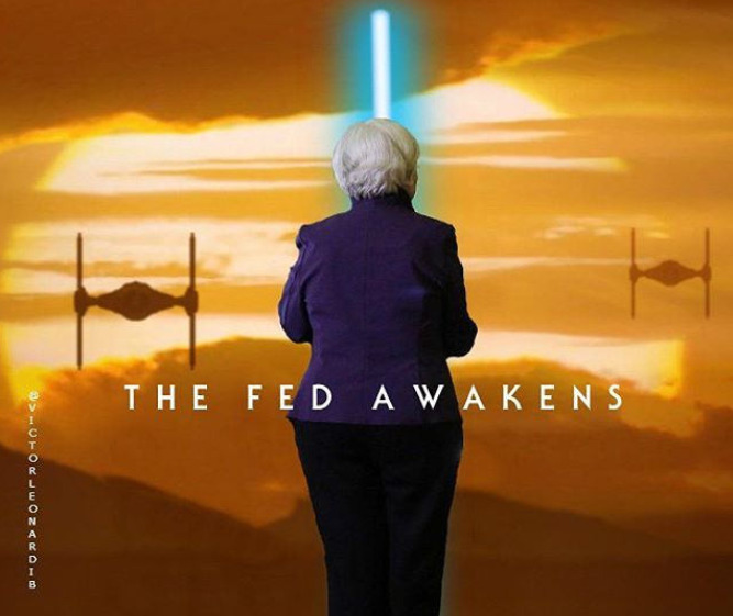 The Fed awakens Yellen meme
